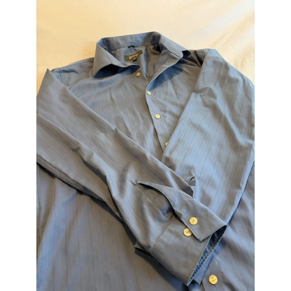 Kenneth Cole Reaction Men's Long Sleeve Button Down Shirt Size Large Blue